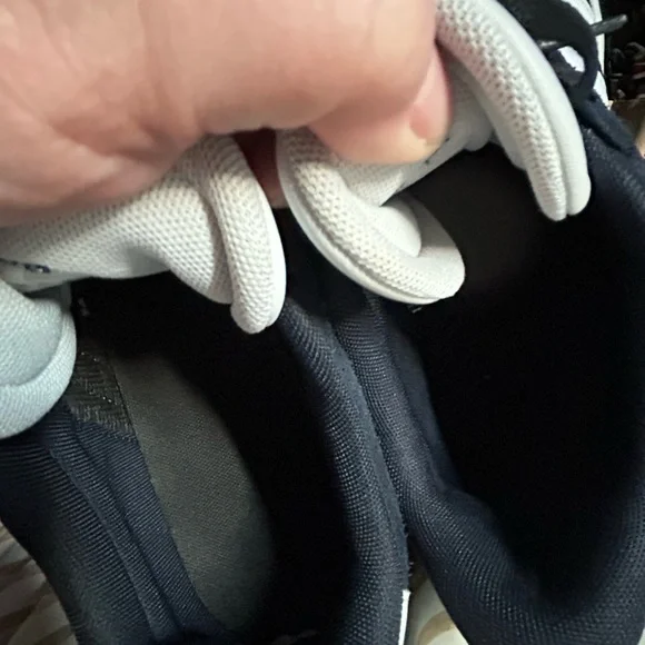 Adidas Men's Navy Blue and White Sneakers